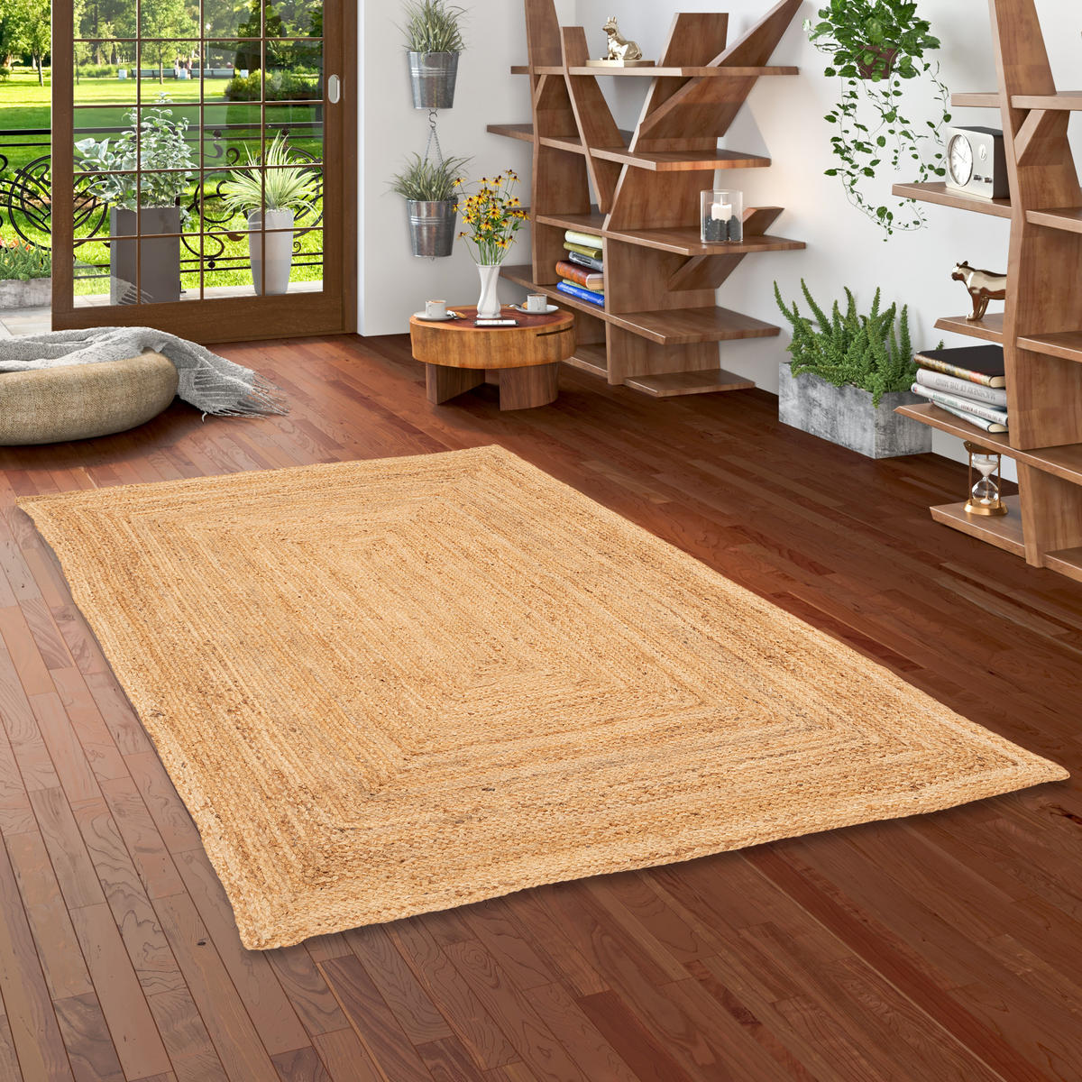NATURFASER HANDGEFERTIGT JUTE TEPPICH NELE - Naturfarben, Textil (190/290cm) - Pergamon