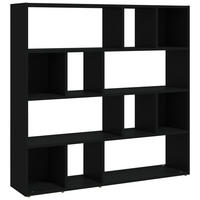 BÜCHERREGAL mit 12 offene Fächer, 105/24/102 cm, aus Holzwerkstoff, Schwarz - Schwarz, Holz (105/102/24cm) - vidaXL