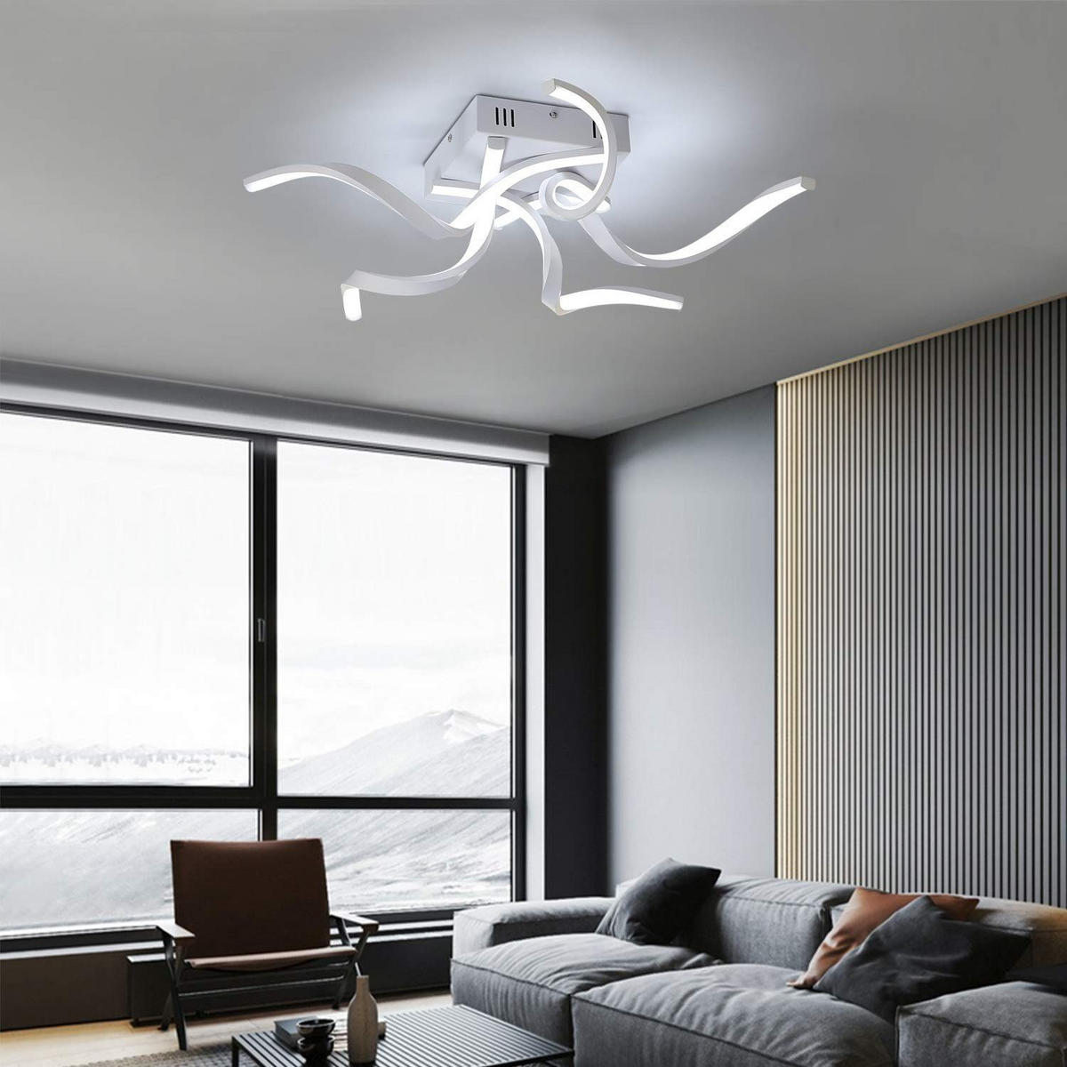 LED-DECKENLEUCHTE Paulina 65/65/14 cm - Weiß, Metall (65/65/14cm) - Nettlife