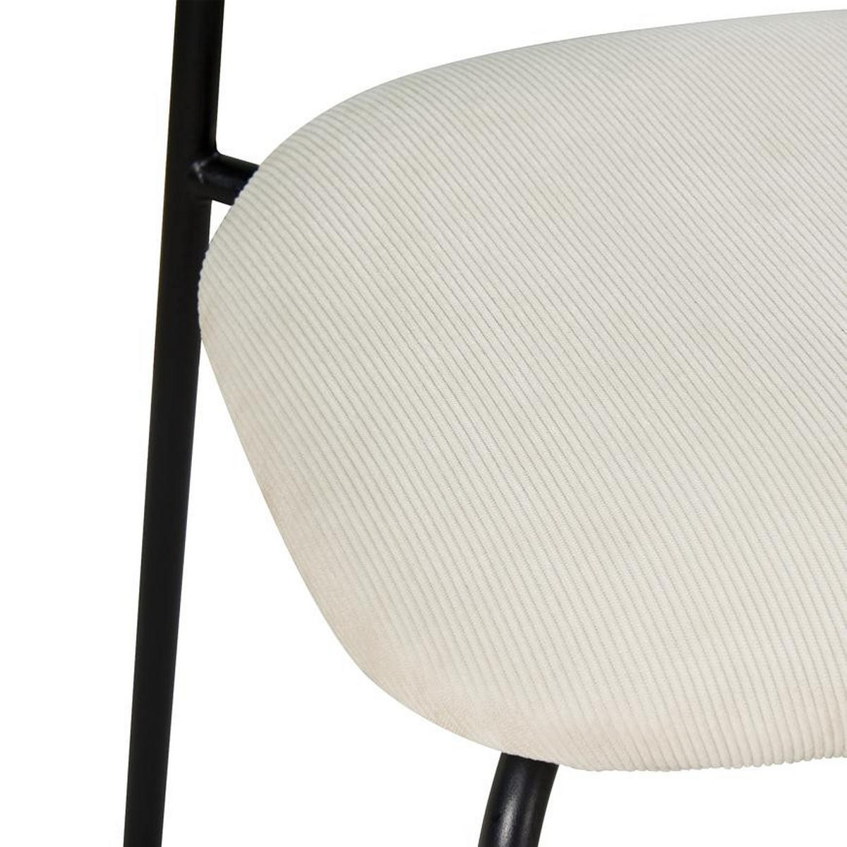 STÜLE 2er-Set Olivia skandinavische aus beigem Cord - Beige/Schwarz, Textil/Metall (46/81/50.5cm) - Sicaan