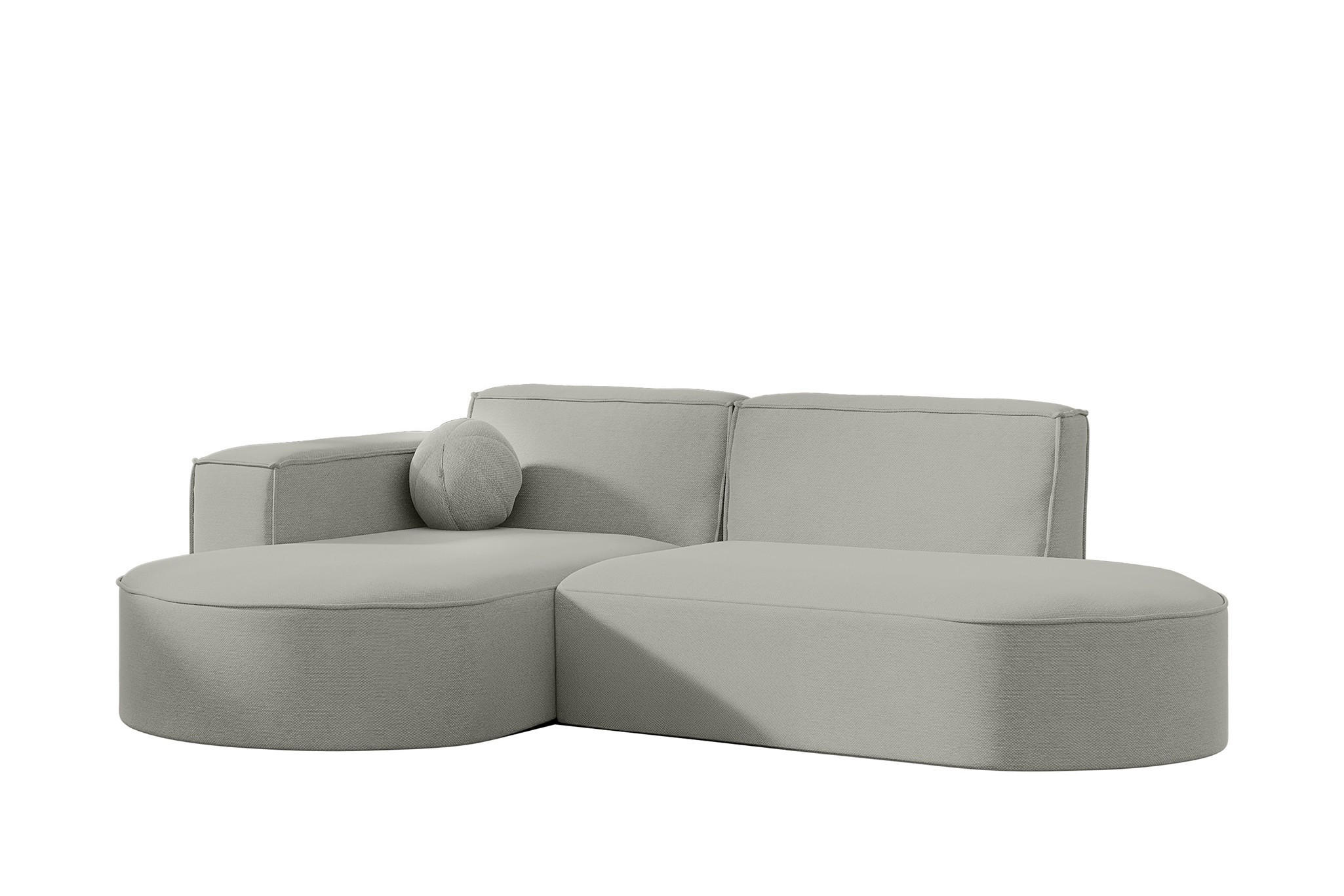 Fun Möbel Ecksofa Hellgrau 236x78x165 cm
