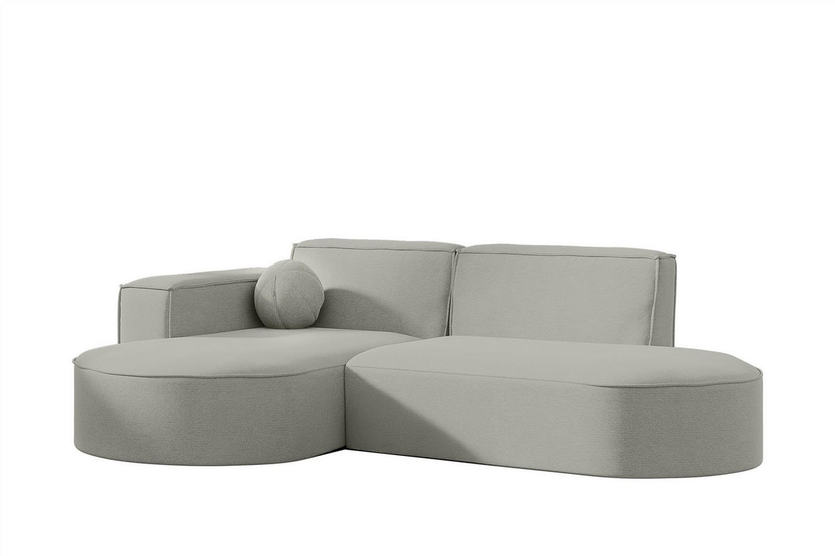 ECKSOFA Sunday Xs - Hellgrau, Holzwerkstoff (236/78/165cm) - Fun Möbel