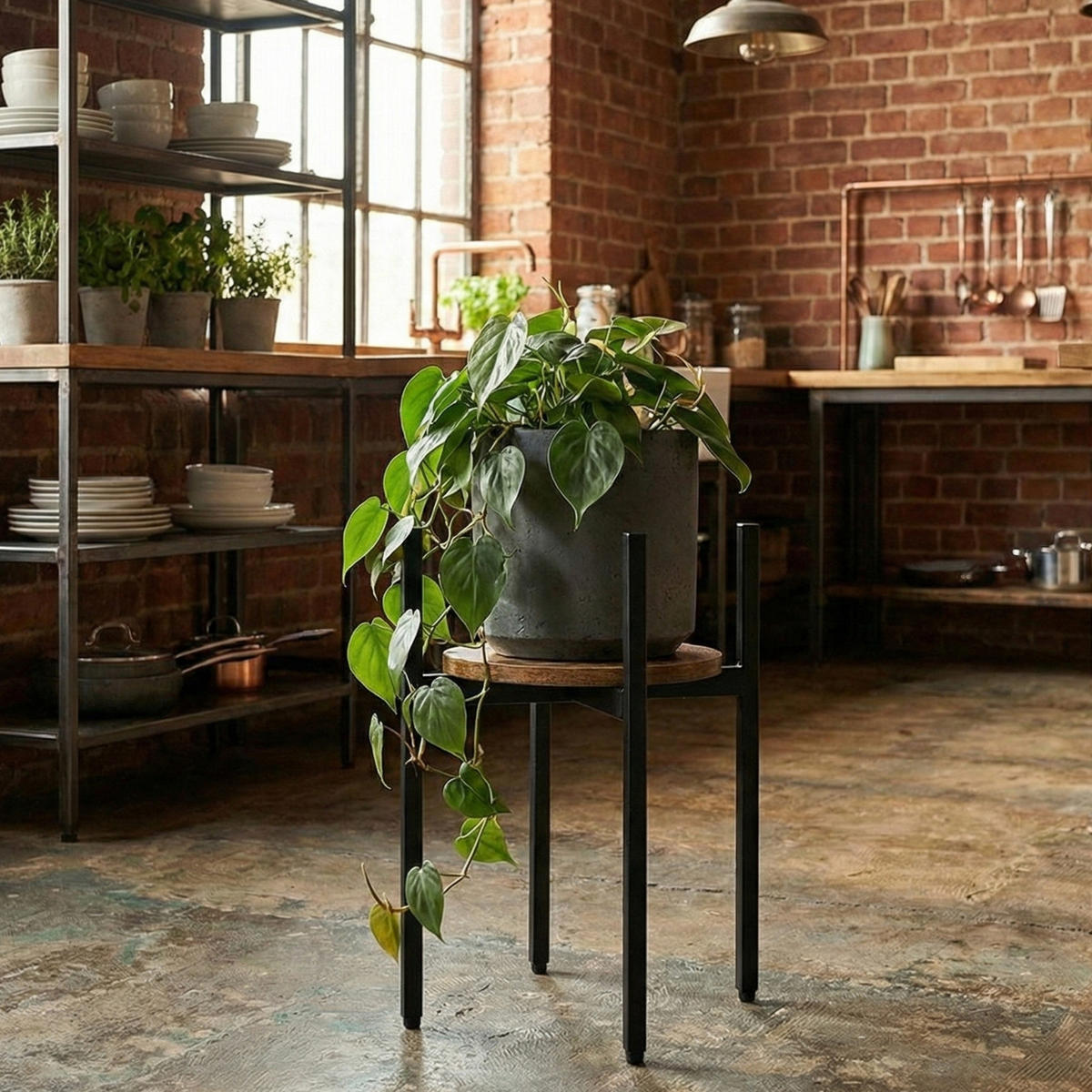 BLUMENSTÄNDER Lum 32/41 cm - Braun, Holzwerkstoff (32/41/32cm) - EDAXO