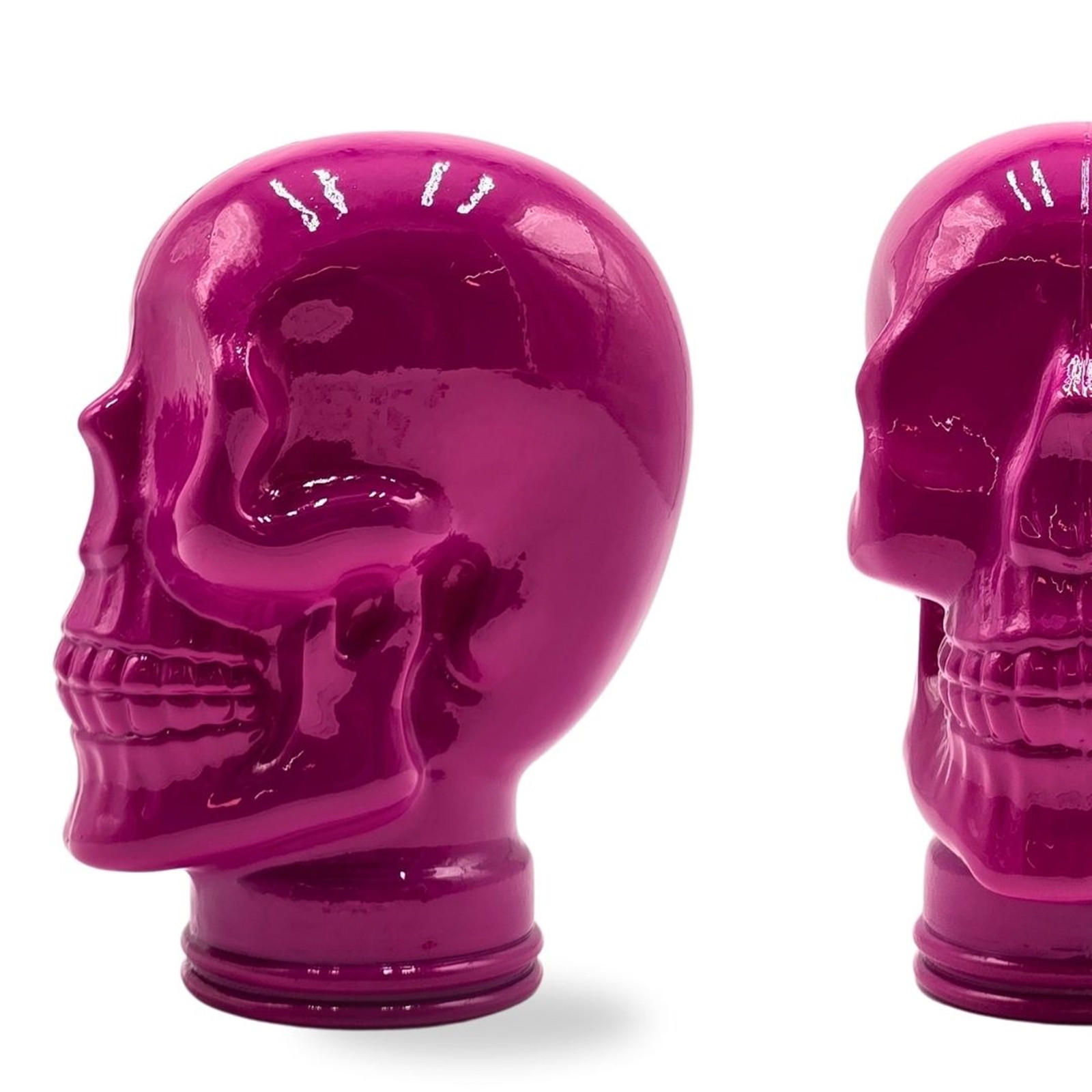 KOPFHÖRERSTÄNDER TOTENKOPF Glas OP2 pink - Pink, Glas (19/26/19cm) - DESIGN DELIGHTS