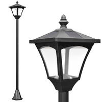SOLAR Laterne mit LED Gartenlaterne Wegleuchte 30 Lumen H120cm Schwarz - Schwarz, Kunststoff (15/15/120cm) - Outsunny