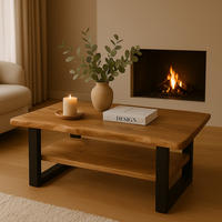 COUCHTISCH PATRICK - Beige/Schwarz, Holz/Metall (65/115/46cm) - SAM