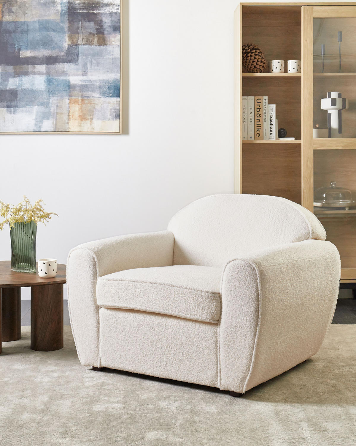 SESSEL Hellbeige Ellede - Beige, Textil (93/73/90cm) - Beliani