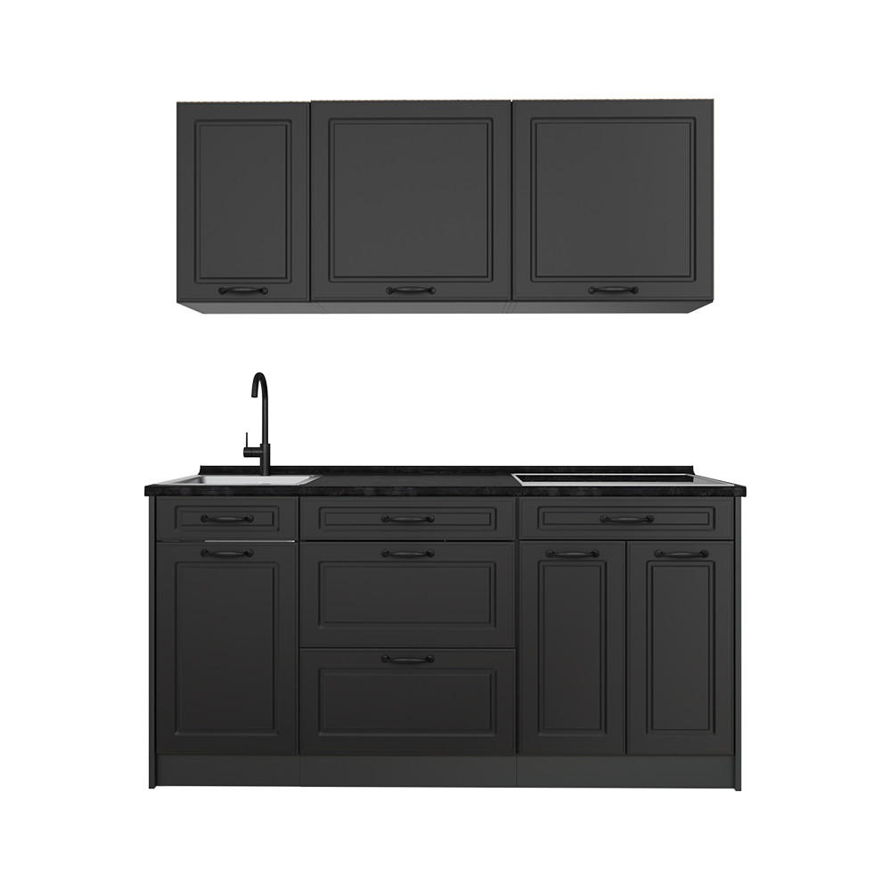 Vicco Singleküche Anthrazit, Anthrazit 160x81.6x60 cm