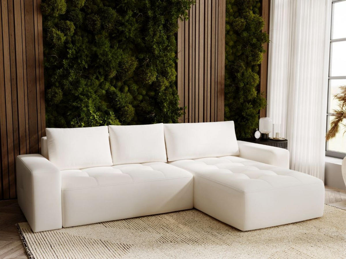 ECKSOFA Portland Creme Rechts - Creme, Holz/Kunststoff (250/165cm) - Graingold