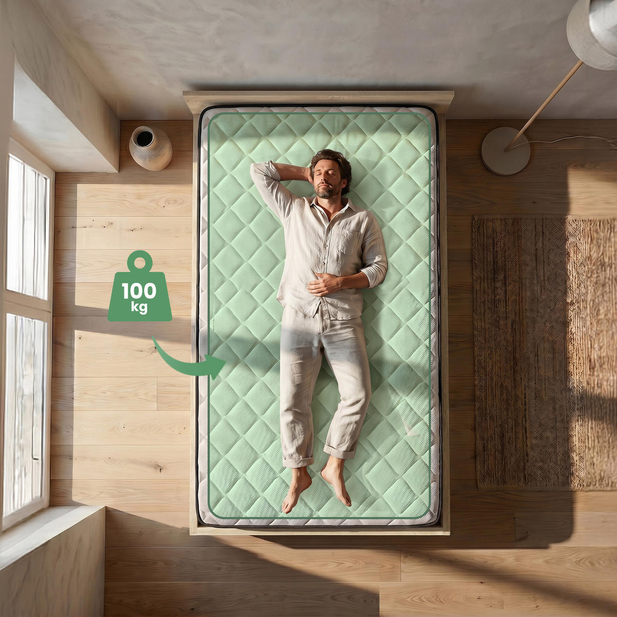 BETT mit Bettkasten 120x200 cm Metalllattenrost und Federkernmatratze Sonoma Eiche - Sonoma Eiche, Holzwerkstoff (120/200cm) - Akord