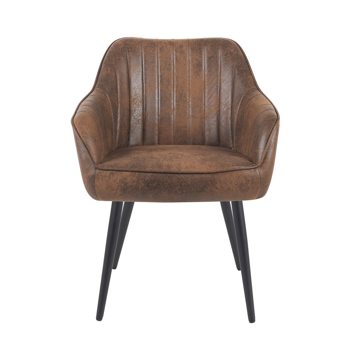 ESSZIMMERSTUHL Mika-Bela - Schwarz/Braun, Textil/Metall (60/82/61cm) - DUBI Möbel