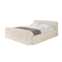 POLSTERBETT mit Bettkasten, Fußteil und Lattenrost, Boxbett ohne Matratze - ENORA-Z-V1 200x200 Beige - Creme, Holzwerkstoff/Textil (200/200cm) - ALTDECOR