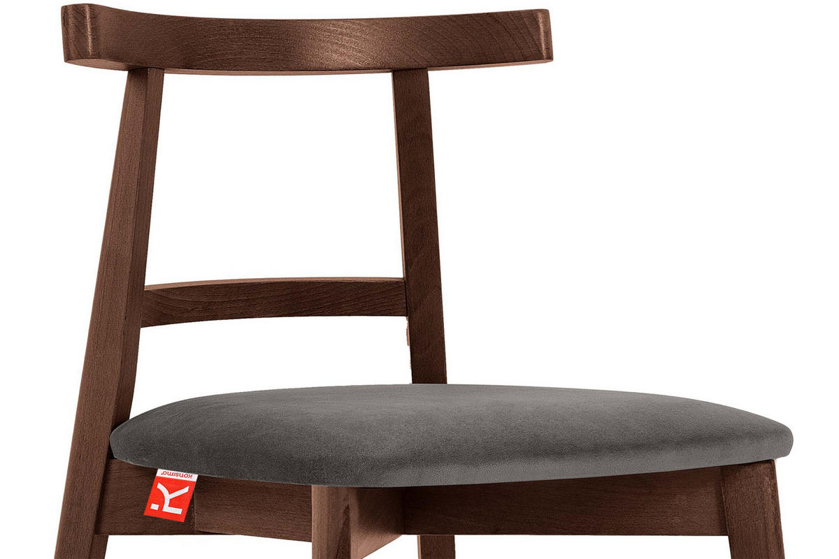 ESSTISCHSTÜHLE LILIO 2 St Vintage, Grau / mittelbraun - Braun/Grau, Holz/Textil (47/76/45cm) - KONSIMO®