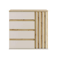 KOMMODE Doris Eiche Artisan / Kaschmir 80 / 34 / 79,7cm - Eichefarben/Eiche Artisan, Holz/Holzwerkstoff (80/79.7/34cm) - Feldmann-Wohnen