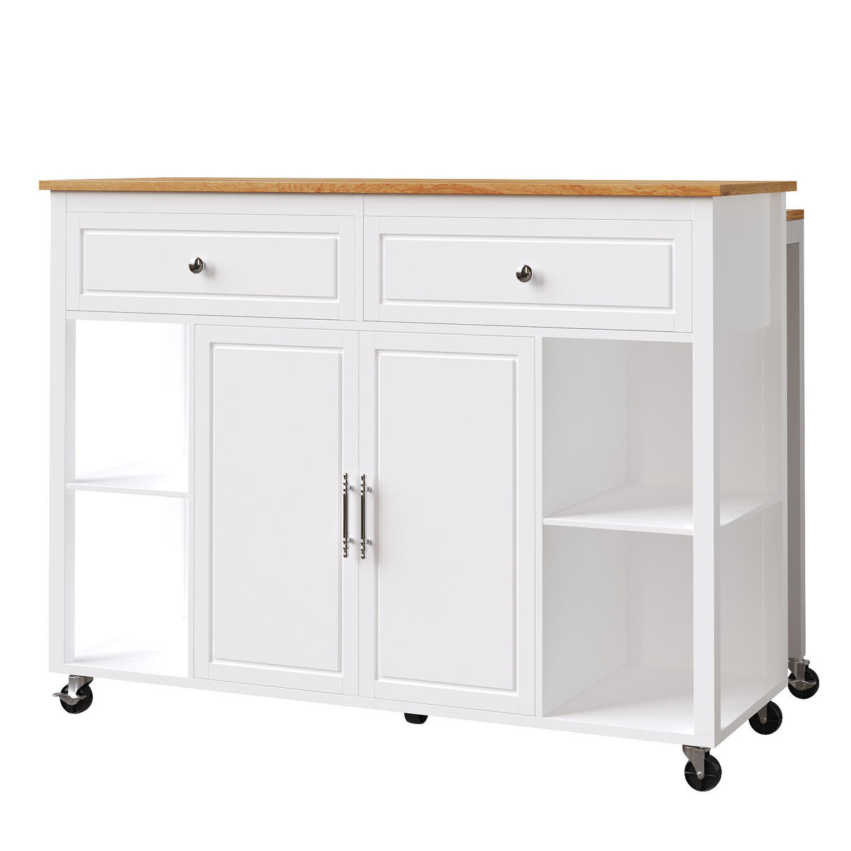 KÜCHENINSEL Weiß 120/50-81.5/92 cm - Weiß, Holzwerkstoff (120/92/50cm) - PANGIVO