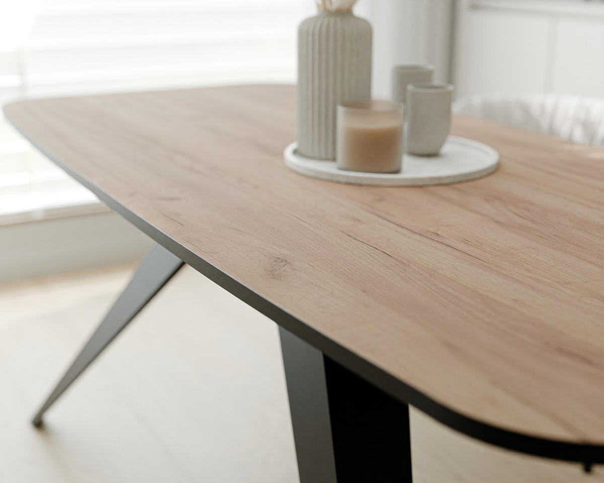 AUSZIEHTISCH FENTO 180/90/76 cm, Schwarze Eiche / Kraft-Eiche - Eiche Wotan, Holzwerkstoff/Metall (90/180/76cm) - Idohome