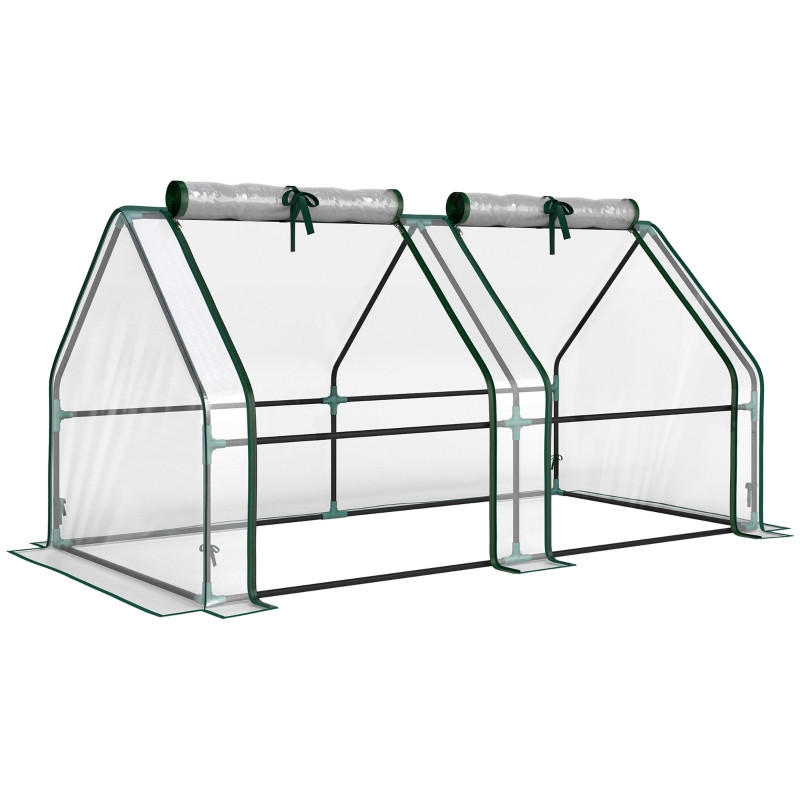 GEWÄCHSHAUS 180x90x90 cm Folie Stahl transparent - Transparent, Metall (180/90/90cm) - Fortuna Lai