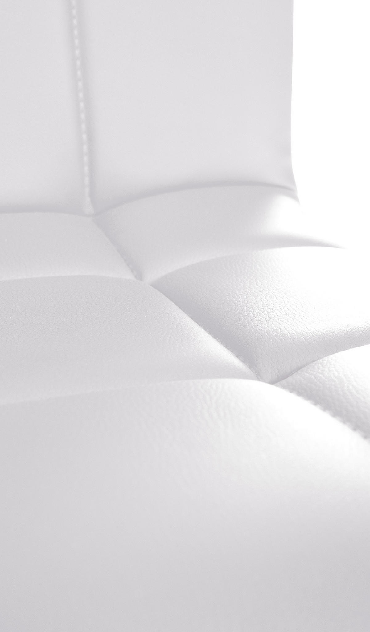 DREHSTUHL Lederlook weiß - Chromfarben/Weiß, Textil/Metall (44/74/49cm) - CLP