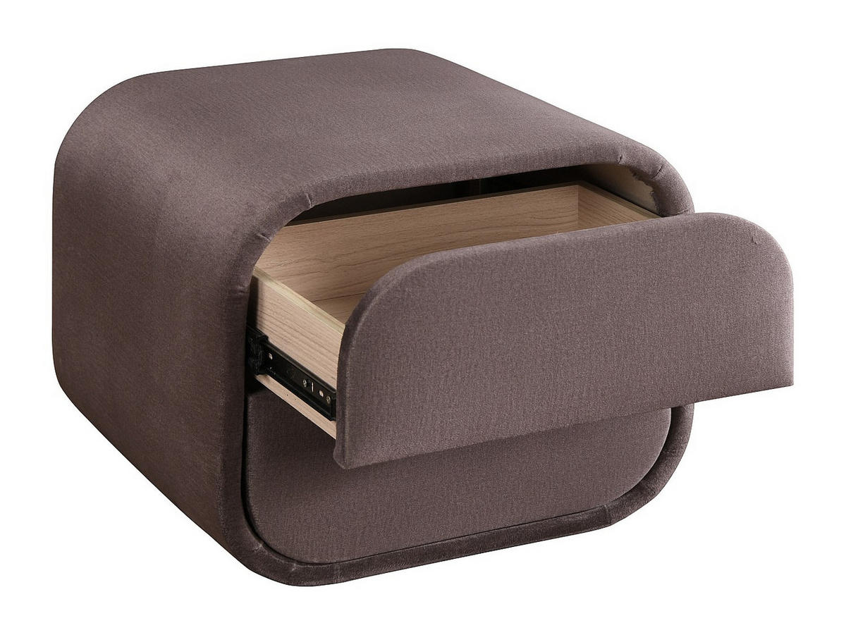 NACHTTISCH - 45.5 cm x 42 cm - stoff - taupe Venalora - Taupe, Textil (45.5/38.5/42cm) - Vente-Unique