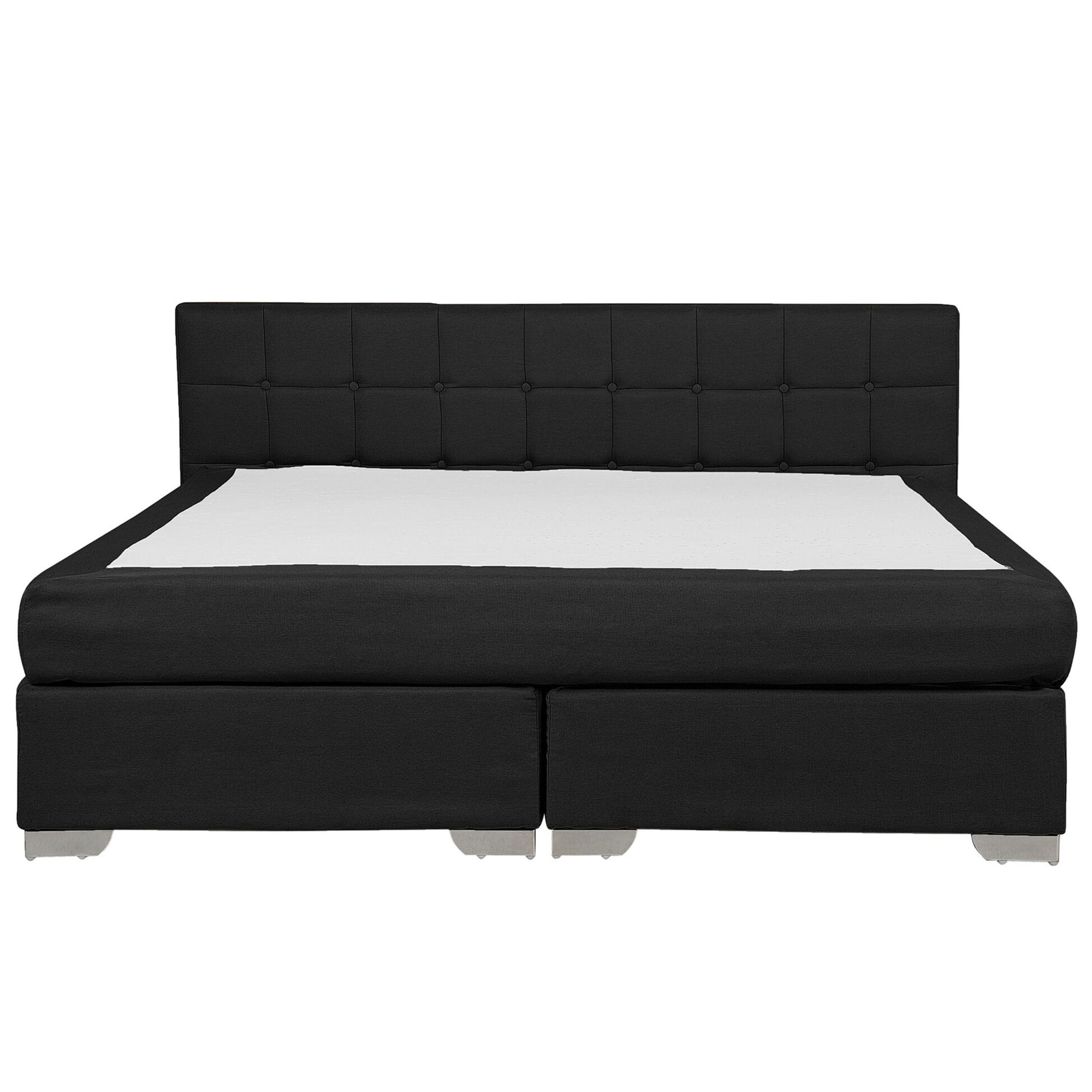BOXSPRINGBETT 180/200cm Schwarz Admiral - Schwarz, Textil (180/200cm) - Beliani