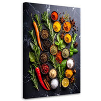 LEINWANDBILD Kräuter und Gewürze 80x120cm - Multicolor, Textil (80/120cm) - Feeby