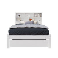 EINZELBETT 90/200 cm Weiß mit Bücherregal und Schubladen - Weiß, Holz (90/200cm) - OKWISH