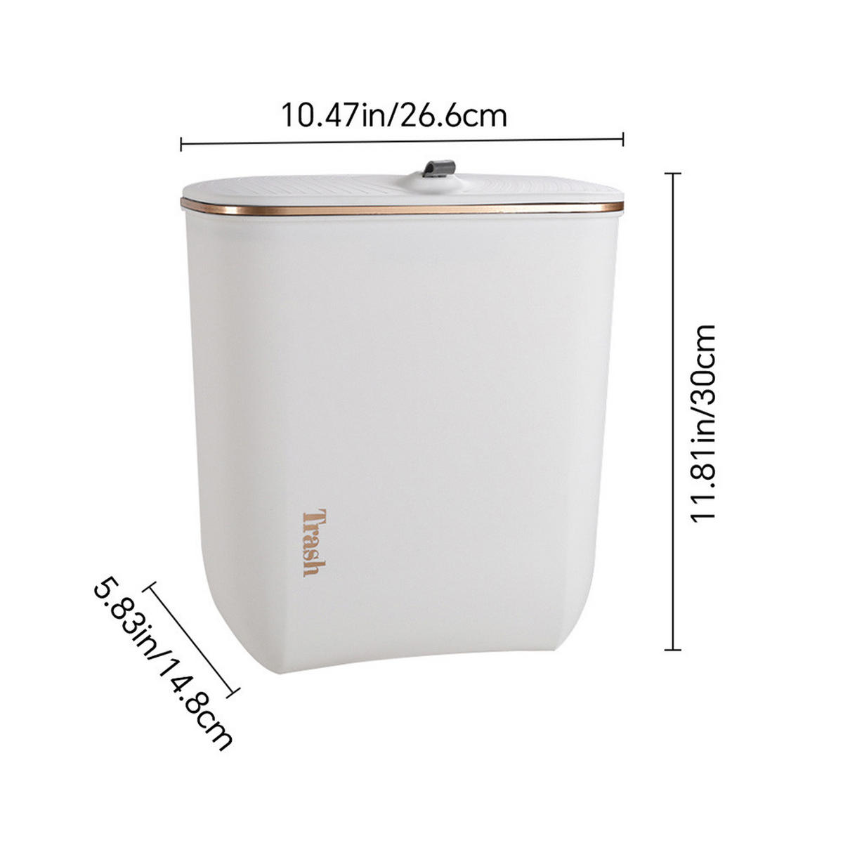 MÜLLEIMER 11L Mülltrennung Hängend Haken Kunststoff Weiß - Weiß, Kunststoff (26.6/30/14.8cm) - Livingandhome