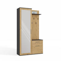 ŠATNÍK moderní se zrcadlem Duo antracit, Artisan 100/180/35 - antracitová, kompozitní dřevo (100/180/35cm) - RAUMHIRSCH FURNITURE