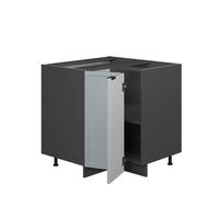 ECKUNTERSCHRANK Fame-Line Hellblau-grau 80.5 cm, AP Eiche - Anthrazit/Blaugrau, Holzwerkstoff (80.5/82/60cm) - Vicco