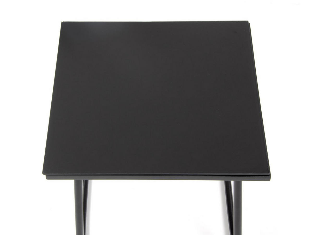 BALKON-SET Mali Schwarz Stahl für 2 Personen - Schwarz, Kunststoff - Green Spirit