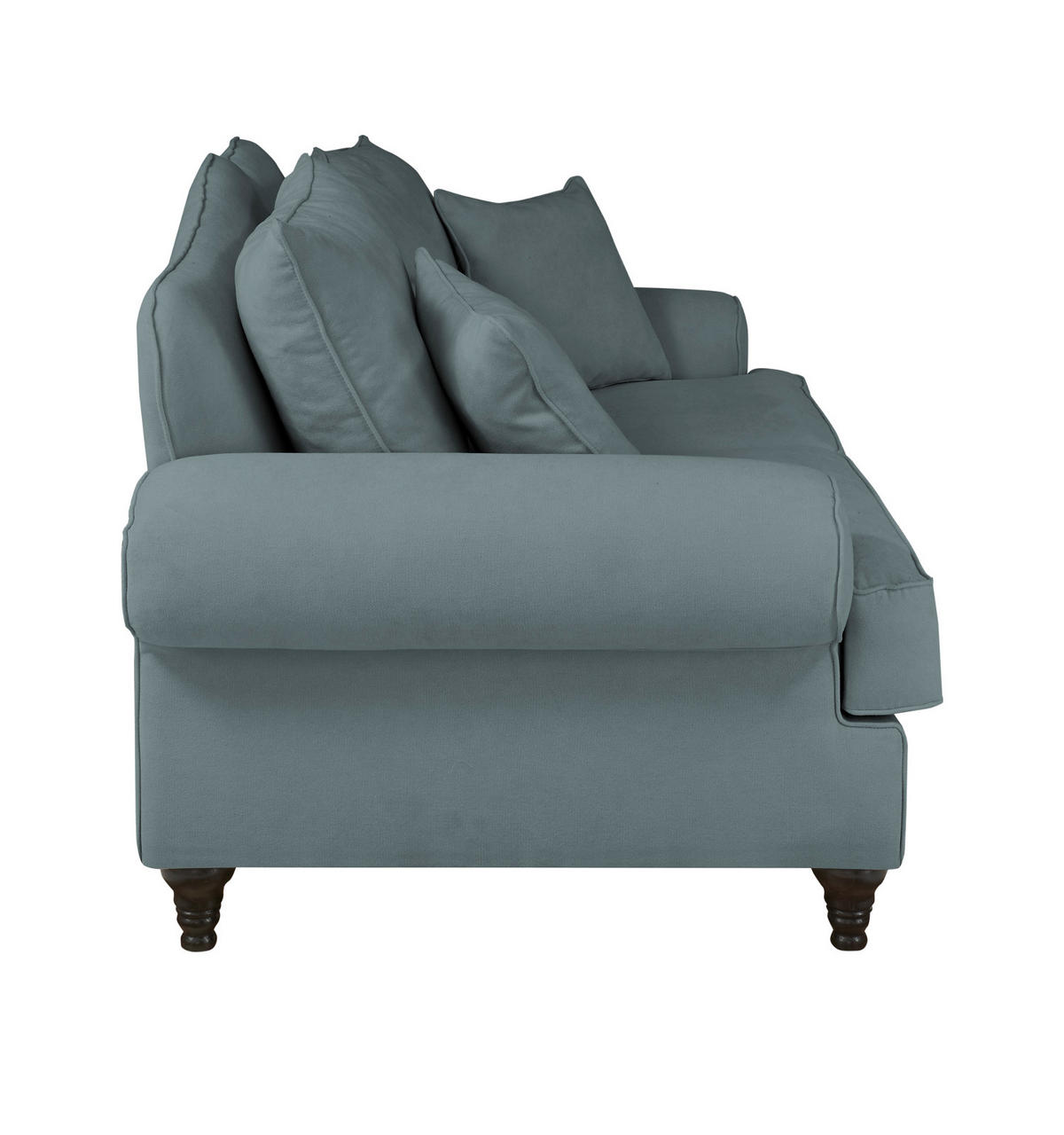 SOFA grau Landhaus, Couch 2-Sitzer 170 cm - Grau, Holz/Textil (170/95/100cm) - Furn.Design
