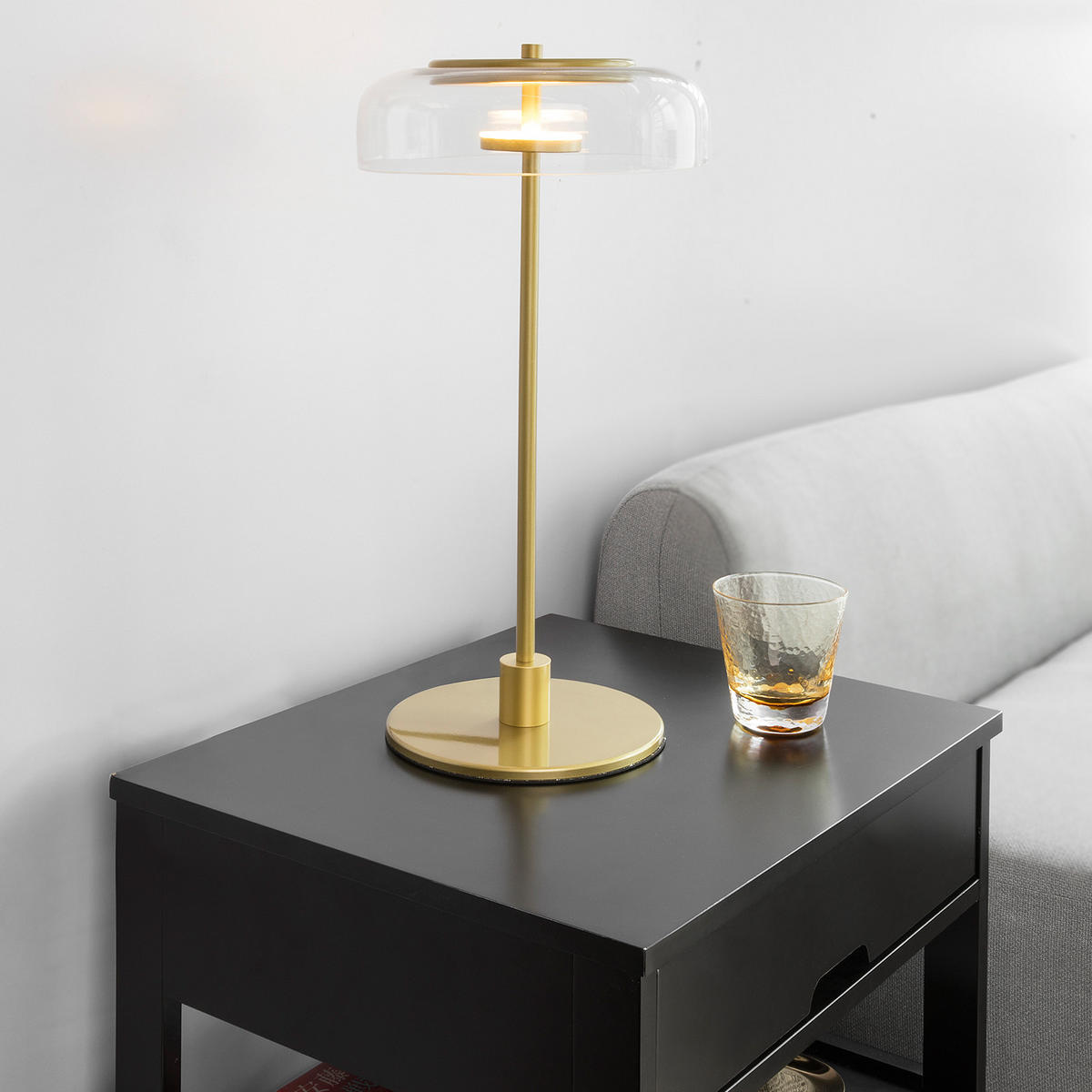 NACHTTISCH Schwarz - Schwarz, Holzwerkstoff (45/55/38cm) - SoBuy