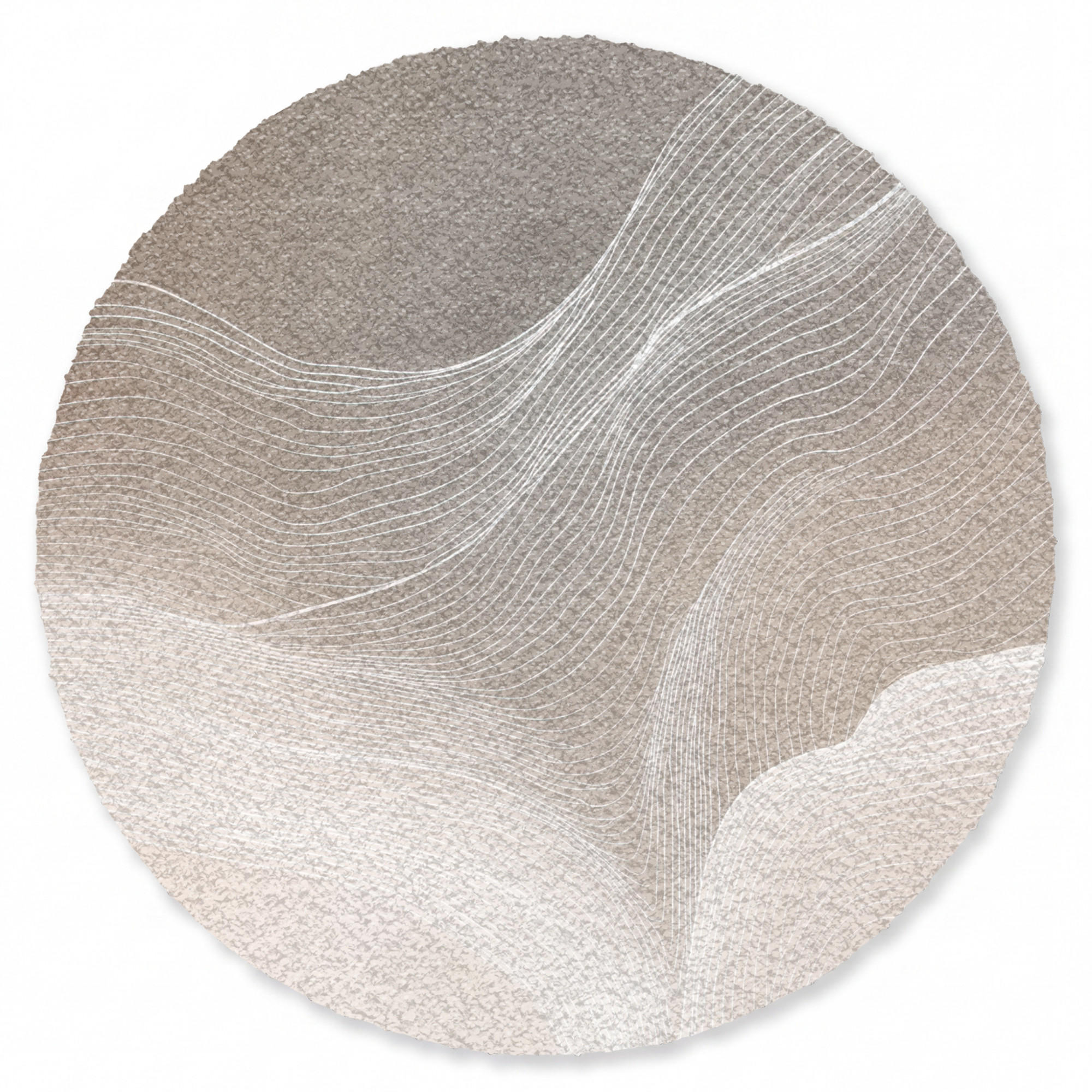 FUSSMATTE Wellenlinien - Luftströme - Harmonisch Schmutzfänger 90x90 cm - Beige, Kunststoff/Textil (90/0.4cm) - MuchoWow