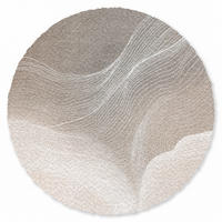 ROHOŽKA Vlnité linie - Vzdušné proudy - Harmonické 90x90 cm - béžová, textil/umělá hmota (90/0.4cm) - MuchoWow