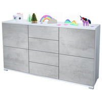 SIDEBOARD Rova Beton Oxid Optik - Hellgrau, Holzwerkstoff (138.5/75.5/35cm) - Vladon