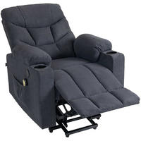 LOUNGESESSEL Poznan Stoff Dunkelgrau Sessel Lounger - Dunkelgrau, Textil (84/104/95cm) - DELUKE