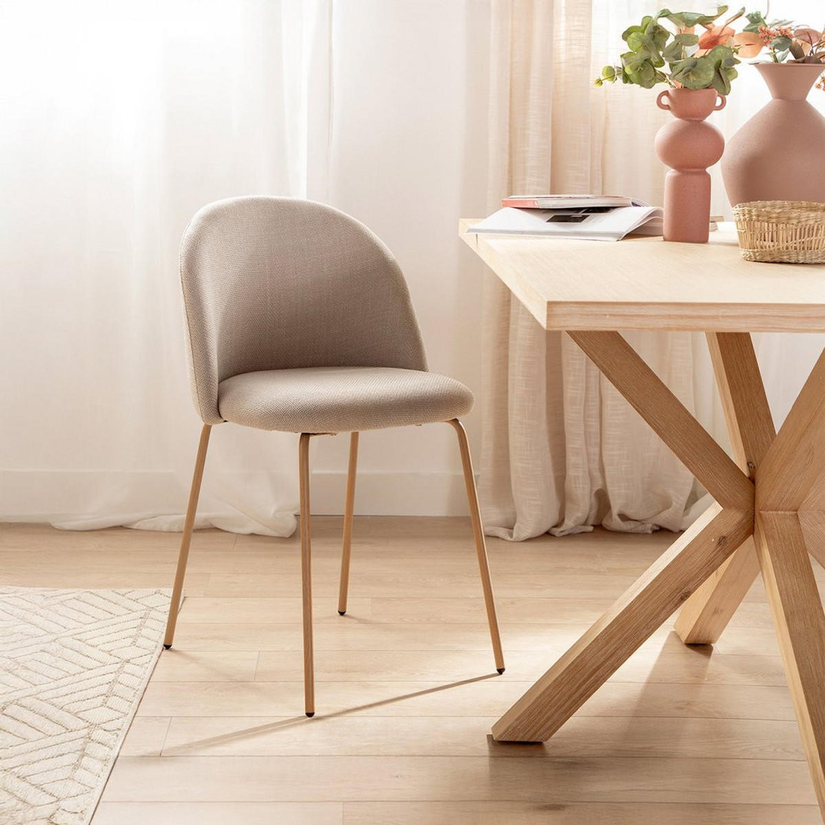 ESSZIMMERSTUHL Olivia Beige 48 cm x 81 cm - Beige, Textil (48/81/53cm) - Klast Home