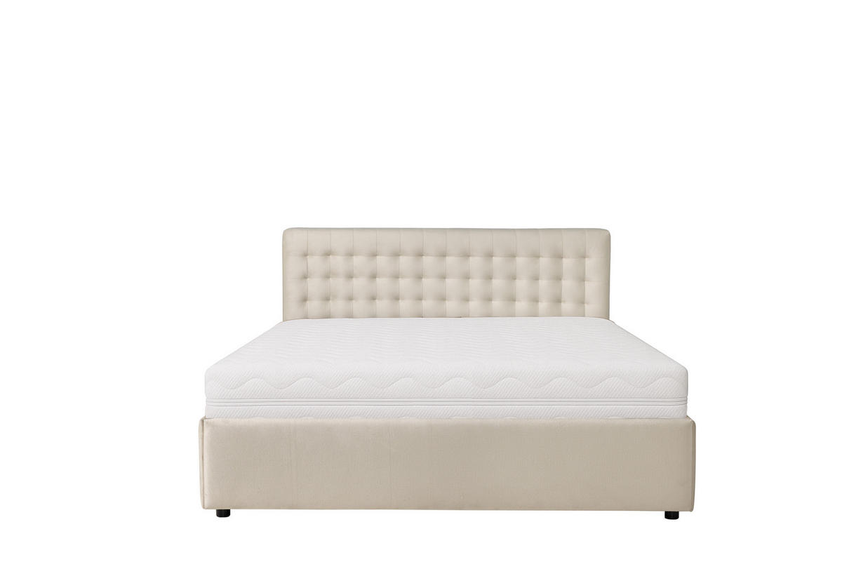 POLSTERBETT mit Bettkasten und Matratze FORTE, Beige, 180x200 cm - Beige, Textil (180/200cm) - KS Home Concept