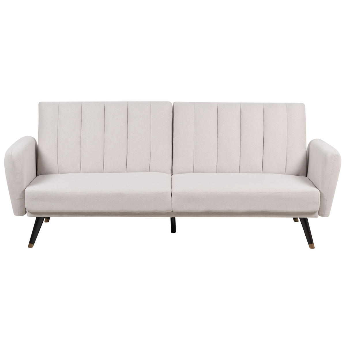 3-SITZER-SCHLAFSOFA Samtstoff beige Vimmerby - Beige, Textil (212/90/80cm) - Beliani