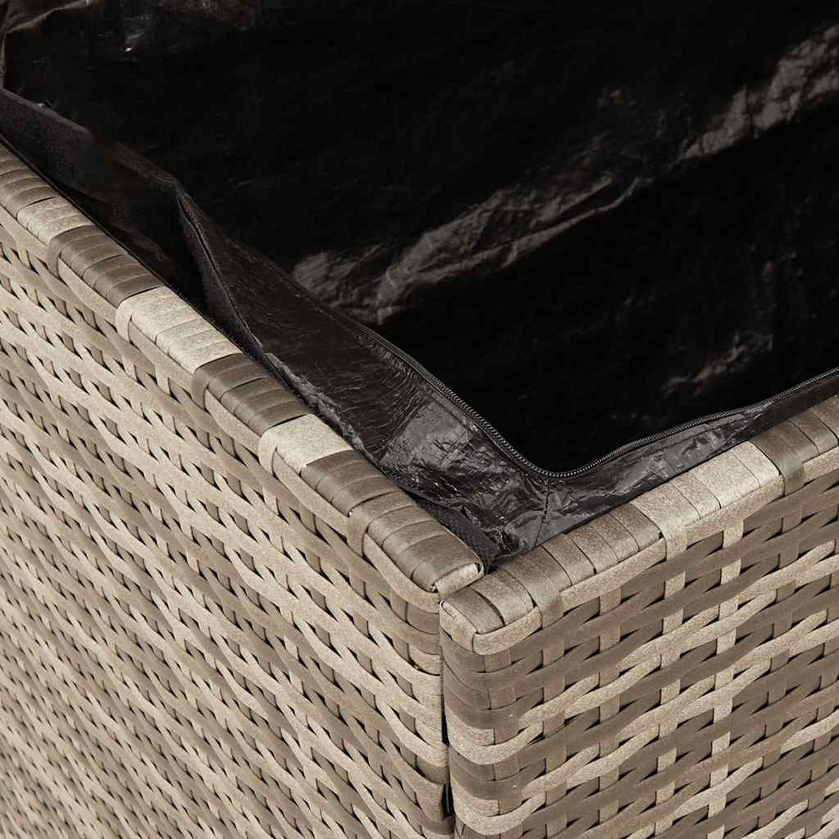 GARTENTRUHE Grau 110/50/54 Cm Poly Rattan Akazienholz - Grau, Kunststoff (50/54/110cm) - vidaXL