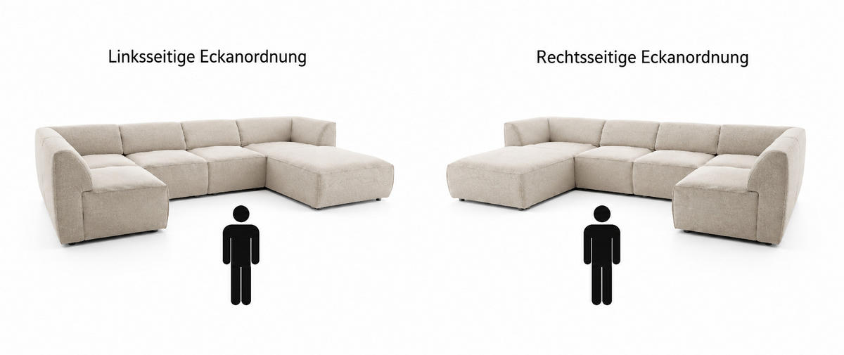 WOHNLANDSCHAFT MOVO - modulares Ecksofa rosa – modernes Design und flexible Gestaltung, links - Dunkelgrün/Bordeaux, Kunststoff/Textil (156/78/345cm) - KS Home Concept