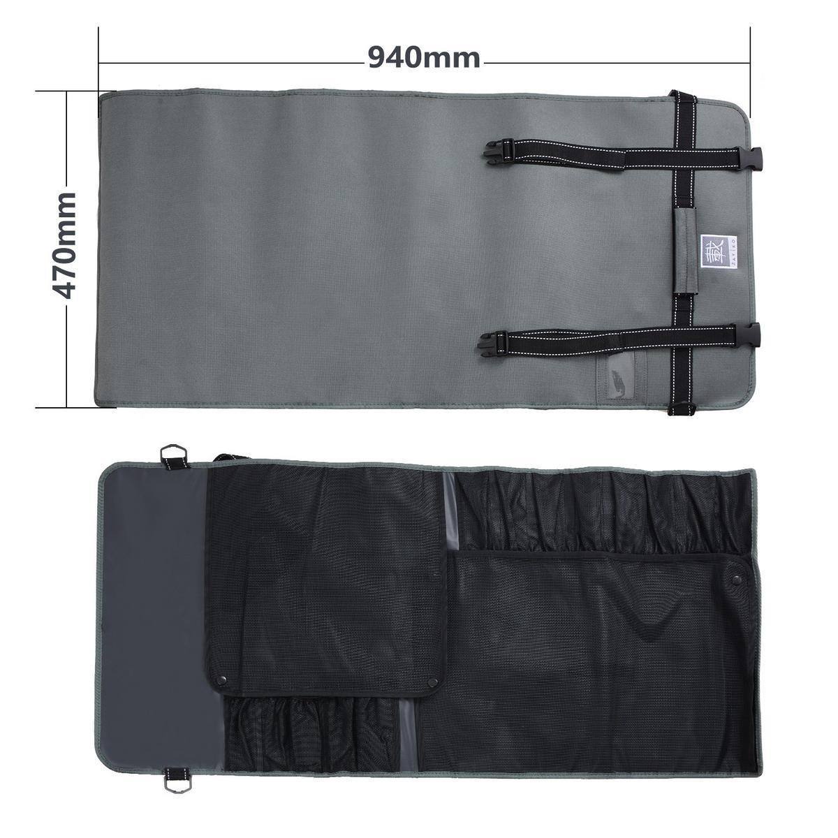 MESSERTASCHE GRAU 13 FÄCHER - Grau, Kunststoff (94/1/47cm) - Zayiko