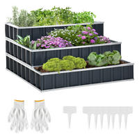 HOCHBEET, Grau - Grau, Holz (118/62/118cm) - Outsunny