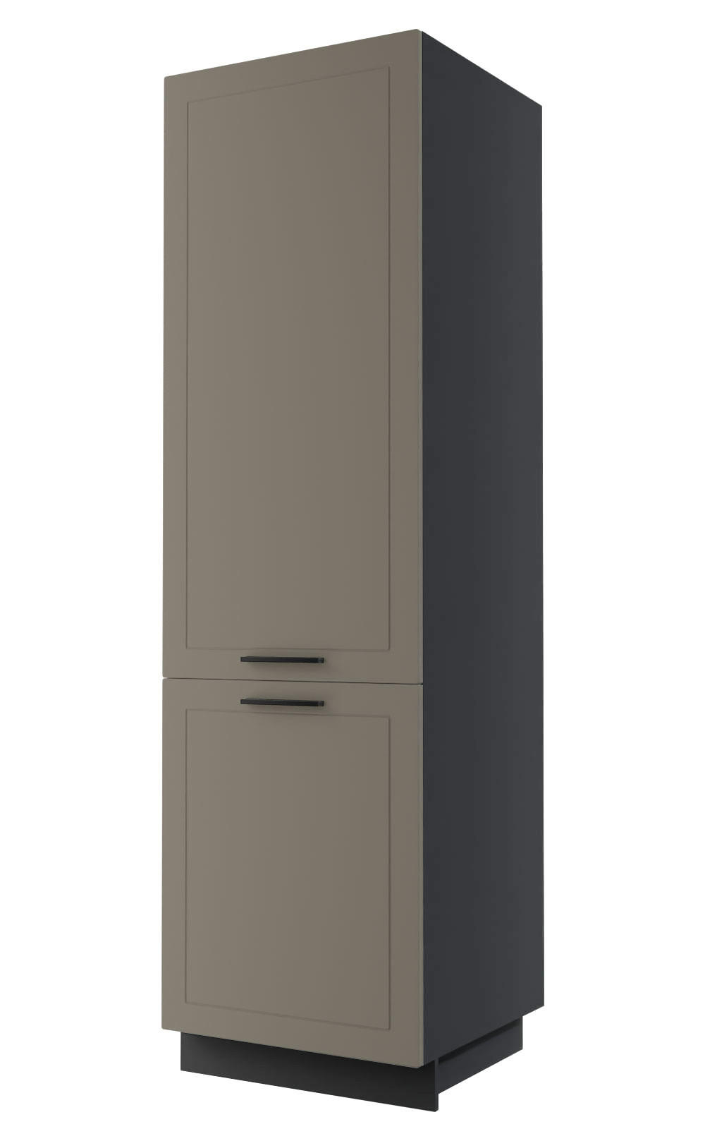 Feldmann-Wohnen Geschirrschrank Beige, Schwarz 60x207x59 cm