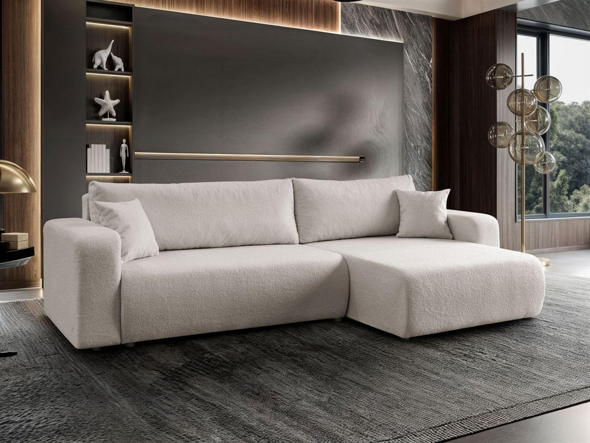 ECKSOFA VESPO XL mit Schlaffunktion und Bettzeugkasten - Beige, Textil (267/143cm) - Lookway