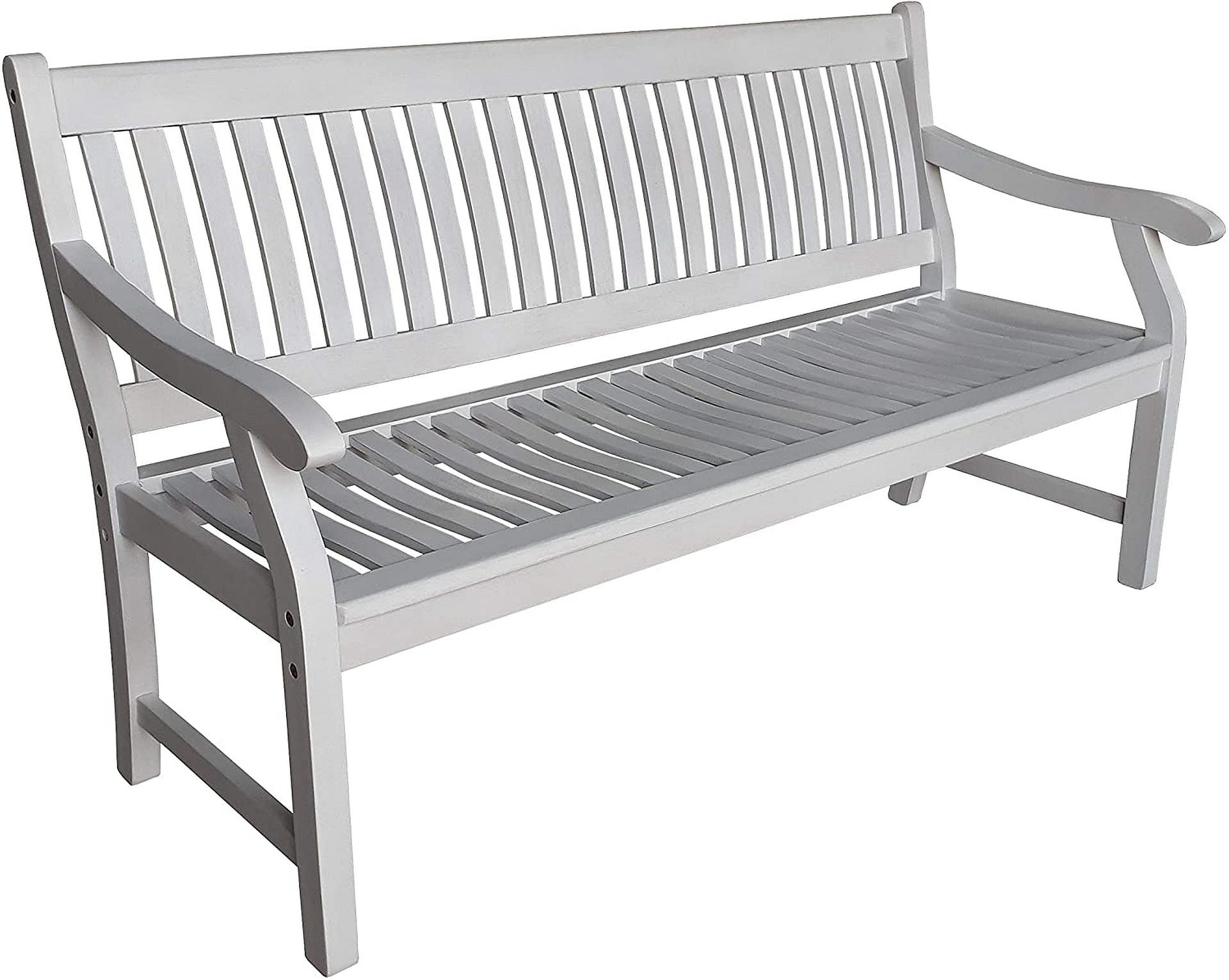 GARTENBANK New Jersey 2-Sitzer weiß gewischt - Weiß, Holz (68/90/120cm) - Sedex