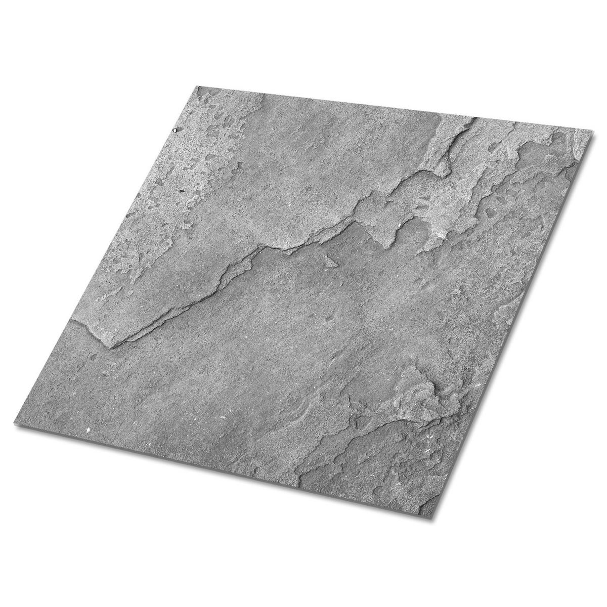 FLIESENAUFKLEBER 9 Stück 30x30 cm selbstklebend Steinstruktur - Grau, Textil (30/1.6/30cm) - TULUP