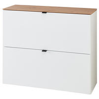 HÄNGE-SCHUHKIPPER - Schwarz/Weiß, Holzwerkstoff/Metall (100/84/37cm) - home24