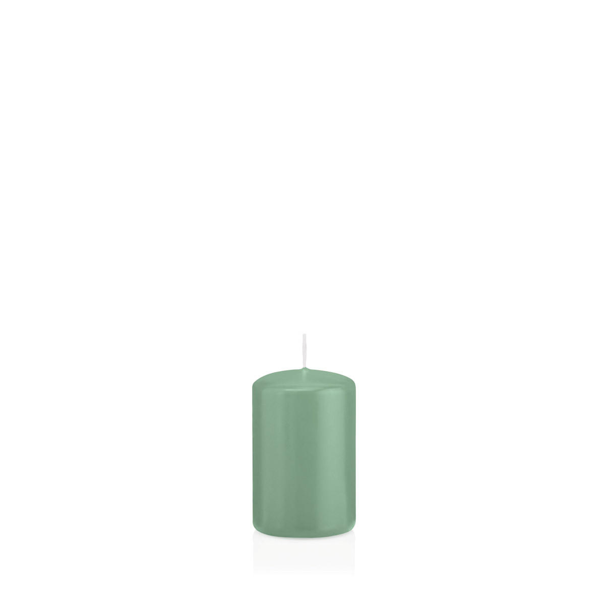 STUMPENKERZEN Reseda Ø 48 x 80 mm, 24 Stück - Eukalyptusholzfarben, Paraffin (5/8cm) - Wiedemann Kerzen