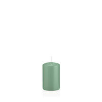 STUMPENKERZEN Reseda Ø 48 x 80 mm, 24 Stück - Eukalyptusholzfarben, Paraffin (5/8cm) - Wiedemann Kerzen